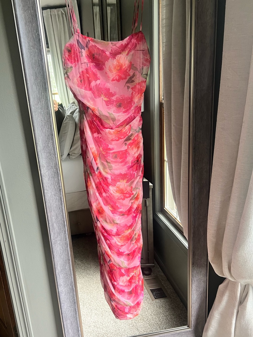 Lulu's Pink & Red Floral Slip Dress
